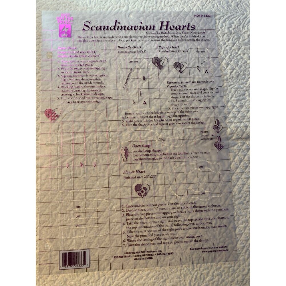 Hot Off the Press Paper Pizazz Template Scandinavian Hearts